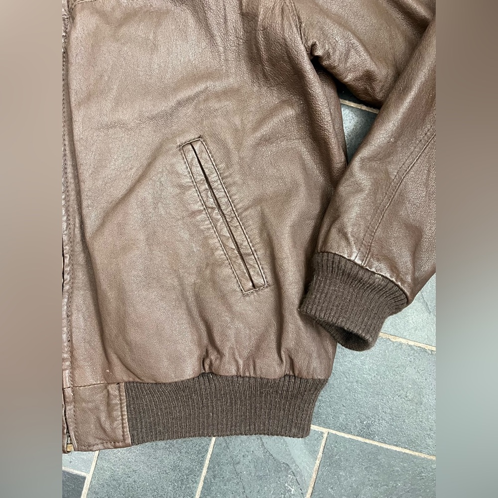 Vintage urban cowboy brown leather bomber - Picture 6 of 16